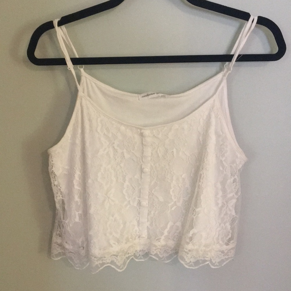 lacy white top